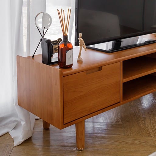 ชั้นวางทีวีไม้ยางพารา MAAI DESIGN รุ่น SAIDO M สีโอ๊ค_6